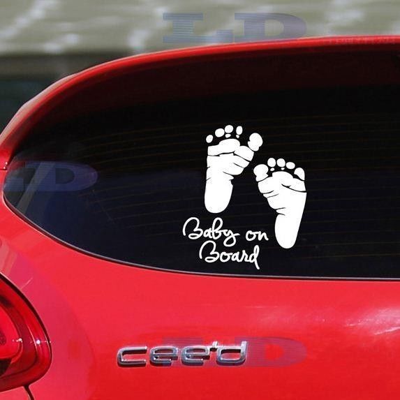 Baby On Board Car Sticker Footprint Car Van Reflective Warning Decal UK SELLER