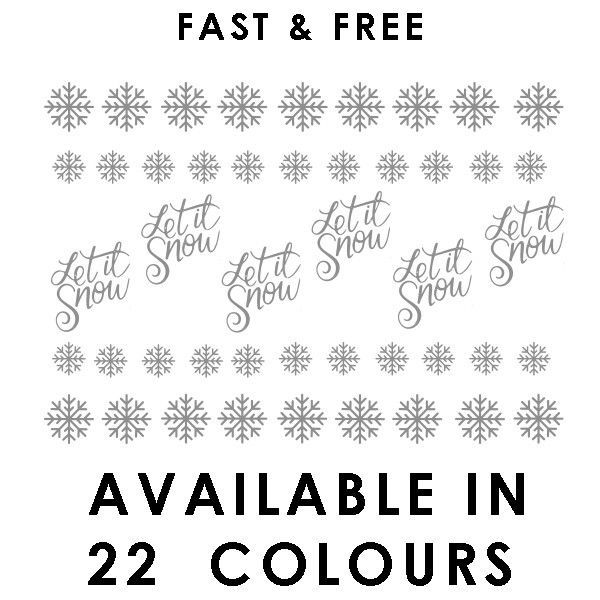 Christmas Vinyl Sticker for Wine Glass x 6 Let it Snow Xmas DIY