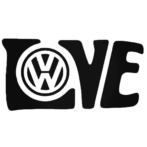 LOVE VW Vinyl Car Sticker VW Van Camper Hippy Decal MEDIUM 190mm x 97mm