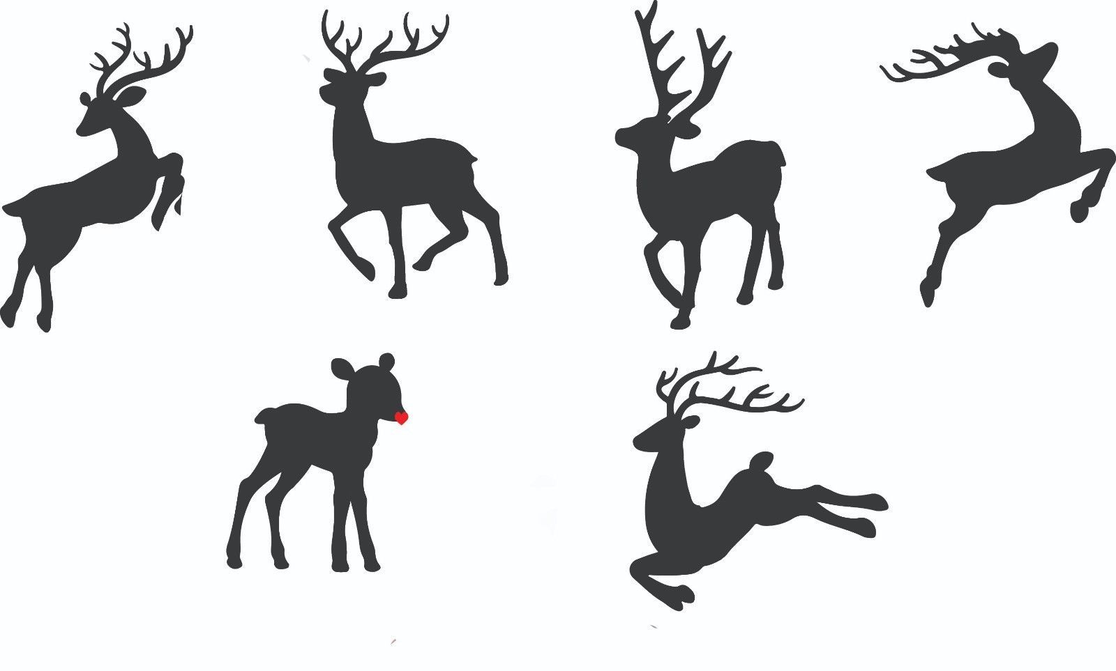 Reindeer Christmas Vinyl Sticker for Wine Glass  x 6 Baubles  DIY Any Colours