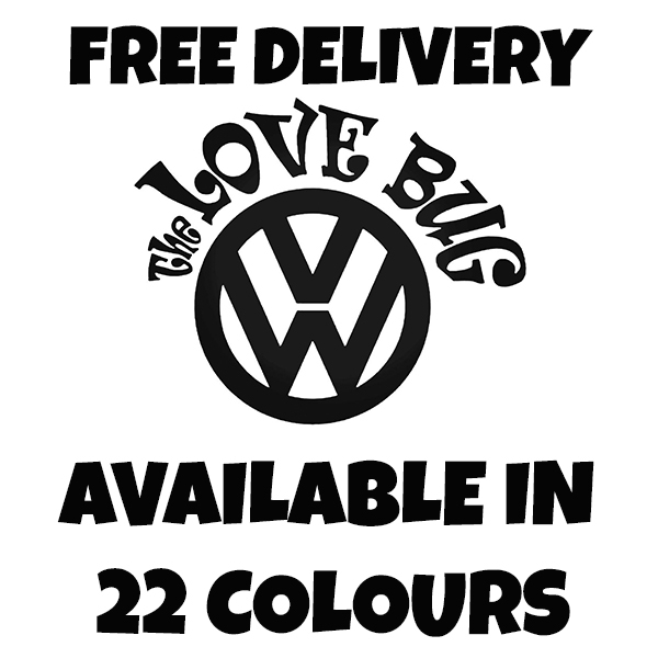 THE LOVE BUG Vinyl Car Sticker VW Van Camper Decal MEDIUM 179mm x 150mm
